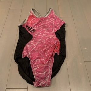 GK Elite Spidergirl Gymnastics Leotard Pink Limited Edition AL